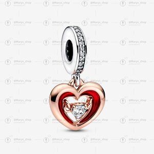 Pandora Two-tone Radiant Heart Dangle Charm|Two-tone